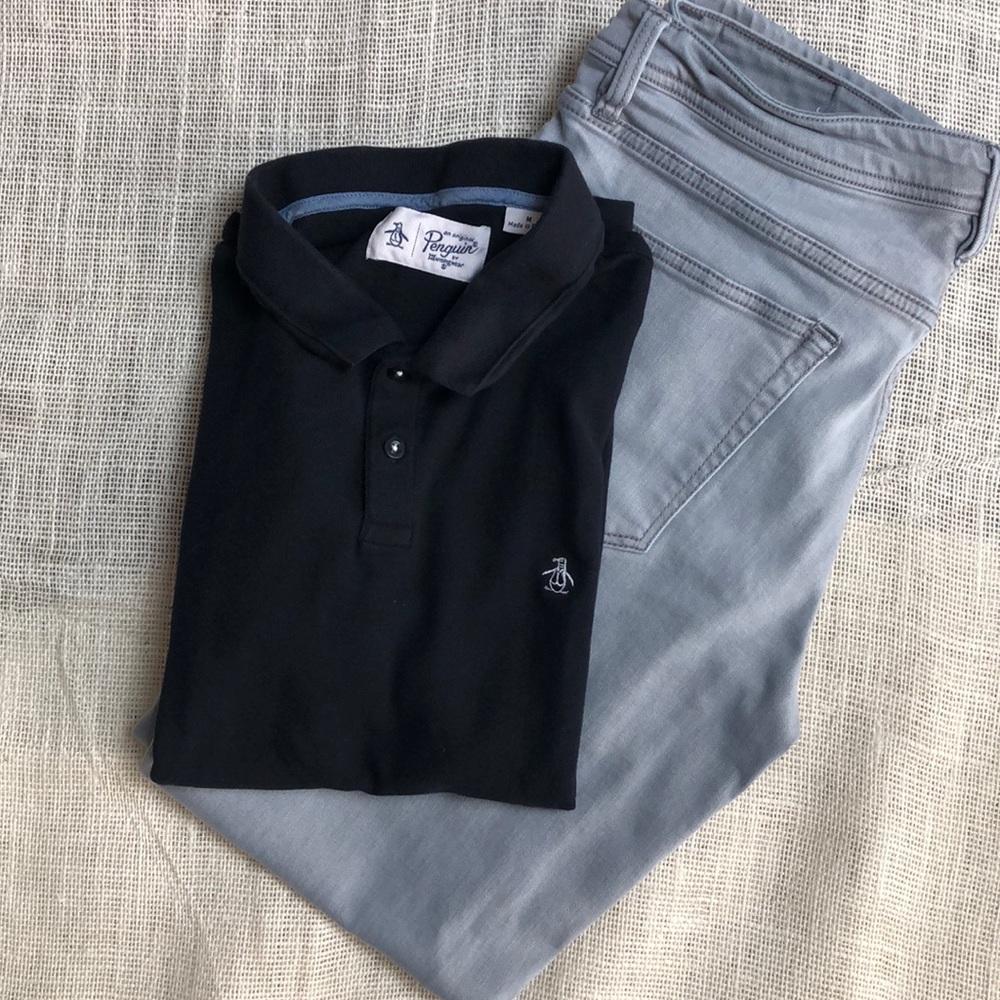 🦄 Penguin by Munsigwear Black polo shirt